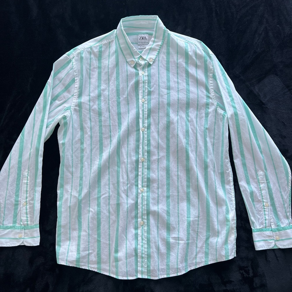 Zara Relaxed Fit Striped Print Shirt